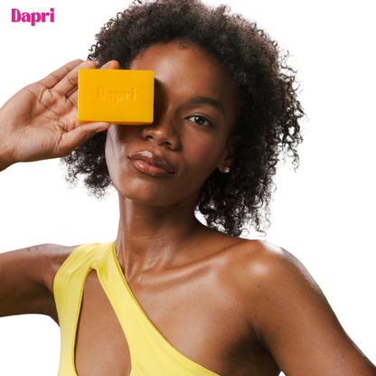 Dapri Hyper Bright AF Bright Bomb Soap with Pure Kojic Acid, Papaya, and Vitamin C (2 Pack + Mesh bag)