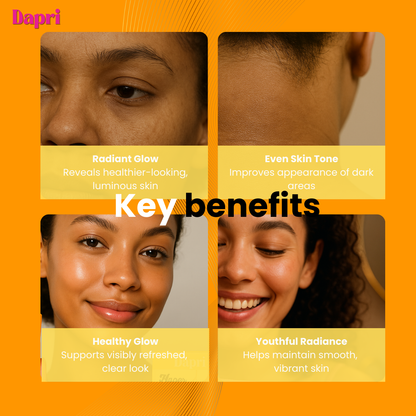 Dapri Hyper Bright AF Bright Bomb Soap with Pure Kojic Acid, Papaya, and Vitamin C (2 Pack + Mesh bag)