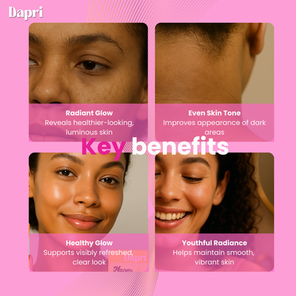 Dapri Bright AF Glow Up Soap with Glutathione, Kojic Acid & Collagen (2 Pack + Mesh bag)